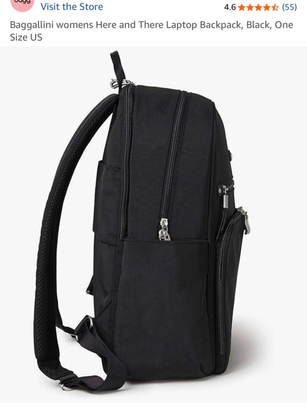 Baggallini Black Women's Laptop Backpack - Picture 7 of 8